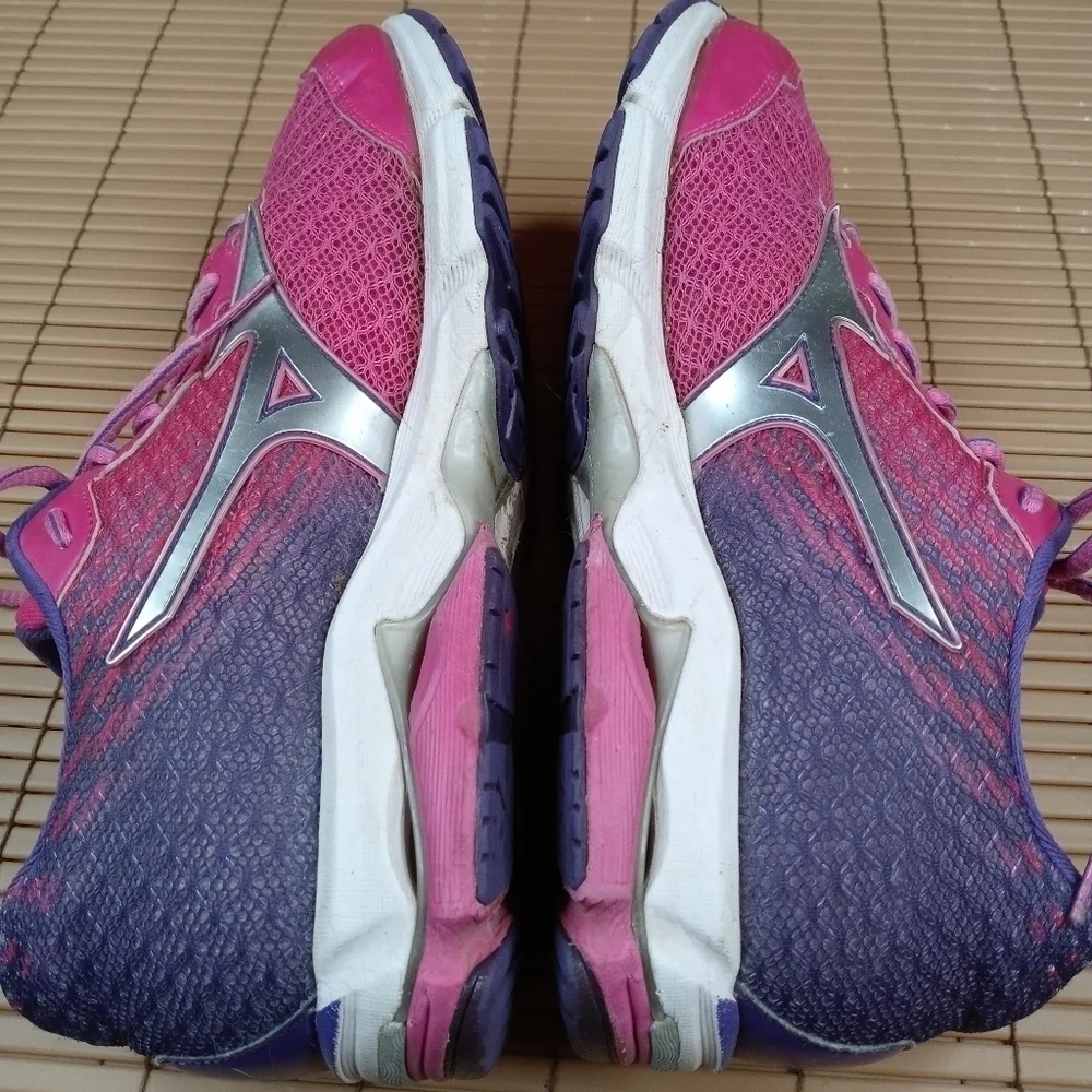 Mizuno Wave Rider 19 Womens Sz 11 Pink Purple Running Shoes J1GD160303 . 277.1pm